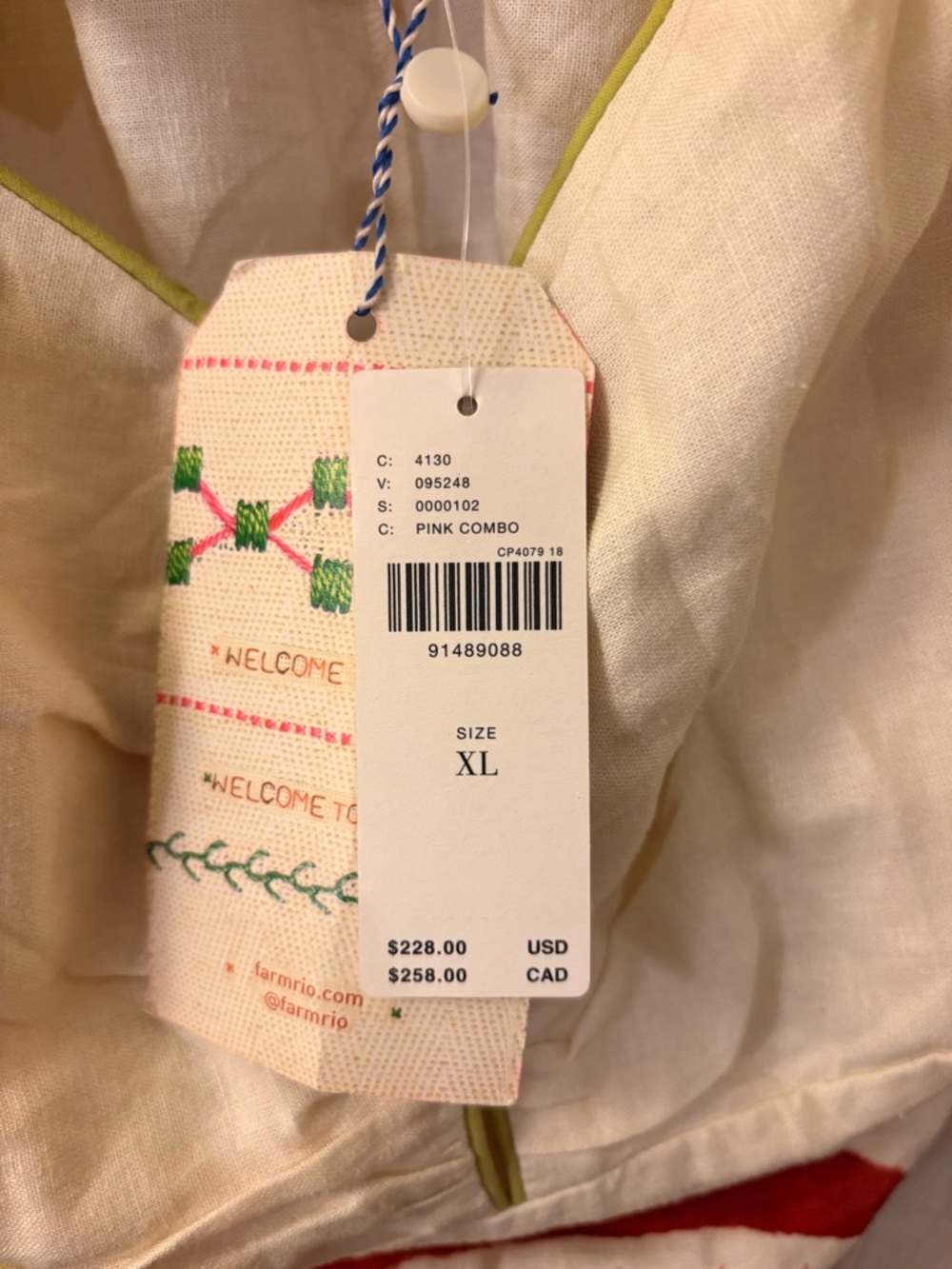 NWT Farm Rio x Anthropologie Sweetheart Linen Mini Dress - Picture 7 of 8